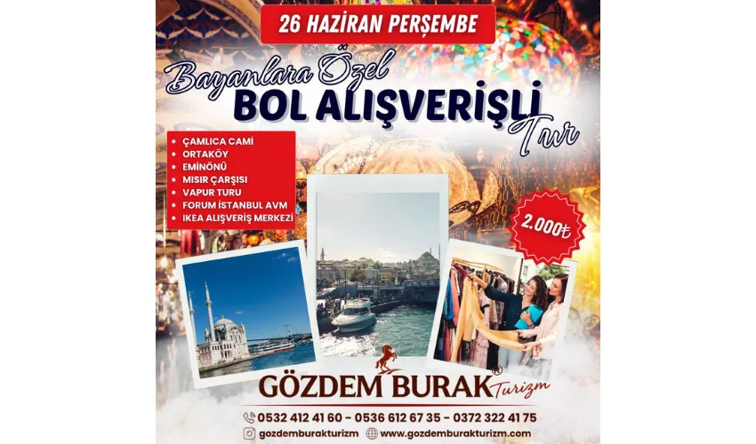 Gözdem Burak Turizm’den Bayanlara Özel İstanbul Alışveriş Turu!