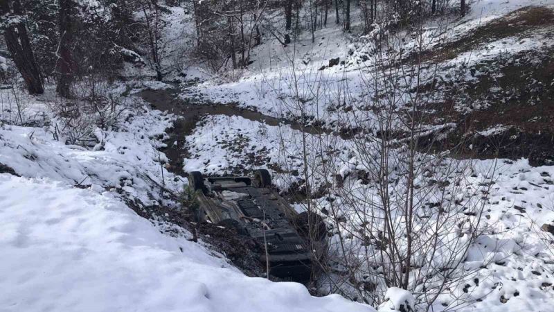 Yoldan çıkan otomobil tarlaya uçtu: 2 yaralı