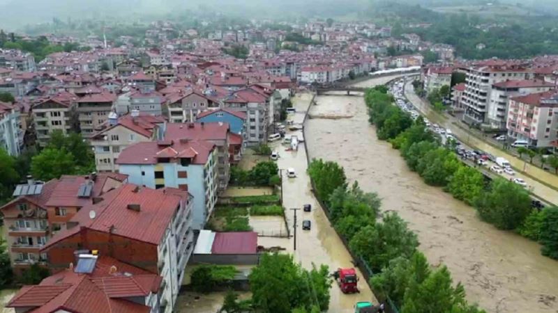 Zonguldak’taki sel havadan görüntülendi